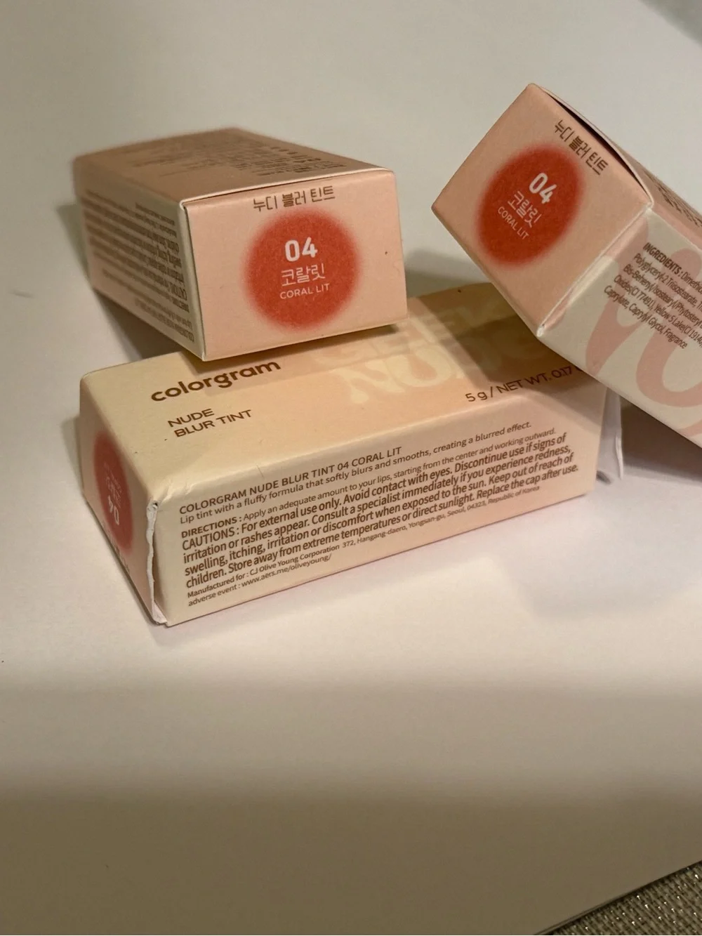 Colorgram Nude Blur Tint #04 Coral Lit K-Beauty Lip Tint NEW Sealed